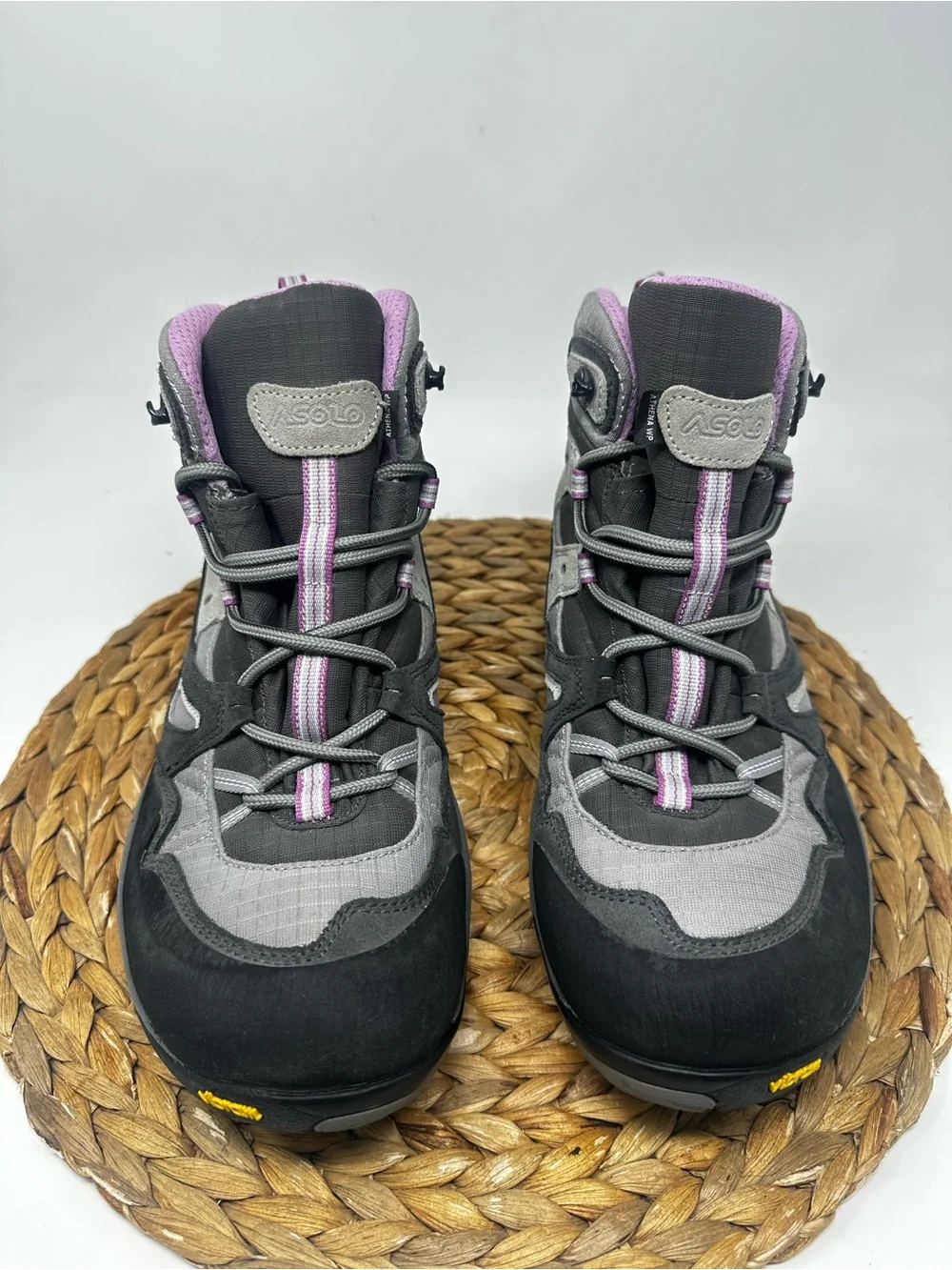 Asolo Athena Hiking Vibram Waterproof Boots Mid Gray Pink Size 11 Women's